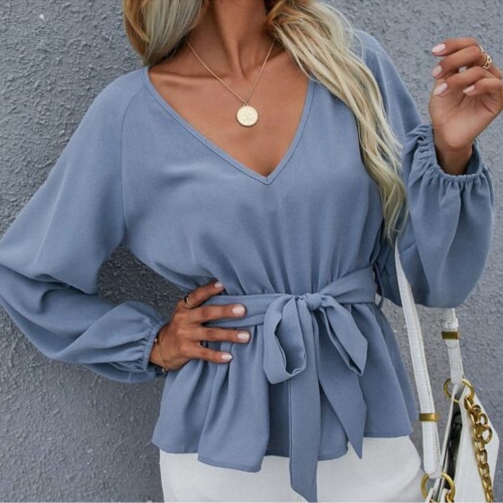 Chic as Ever Belted Peplum Top MORE COLORS